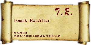 Tomik Rozália névjegykártya
